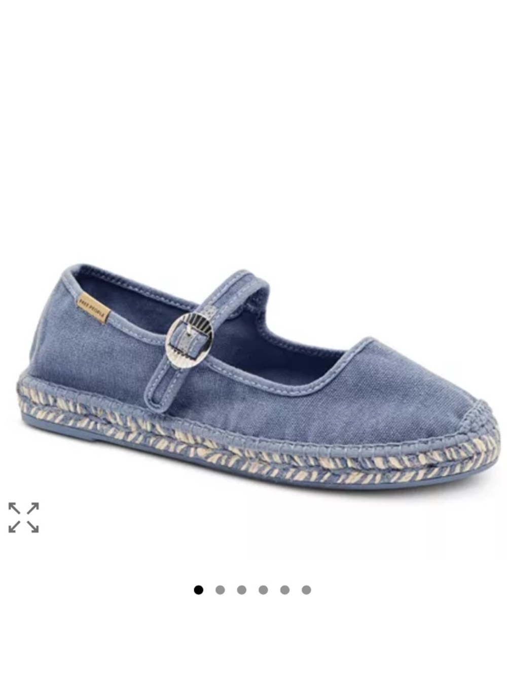 Free People Washed Nautical Blue Mary Jane Espadrille